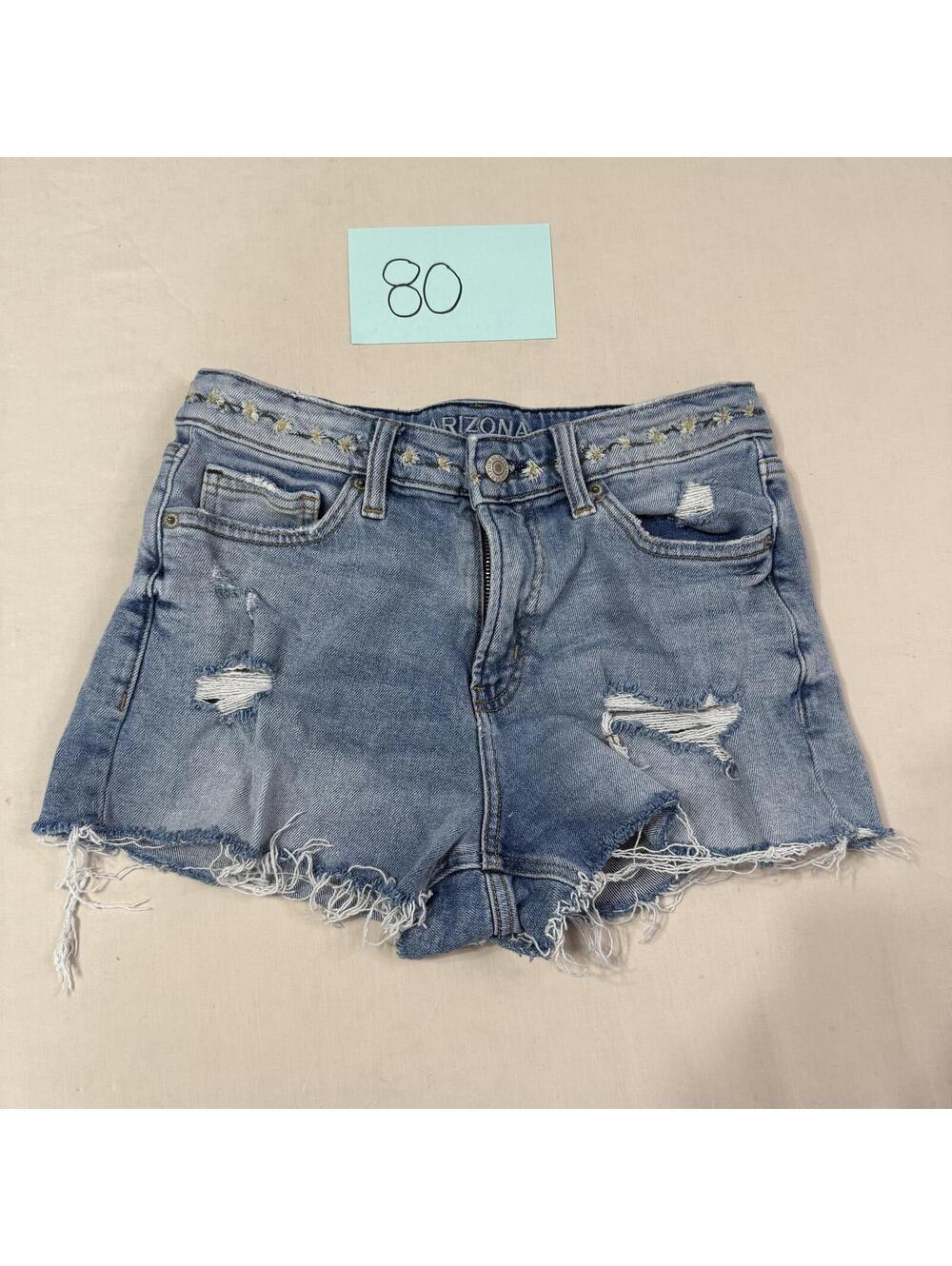 Arizona Jean Co Distressed High Rise Cutoff Shorts Juniors Size 5